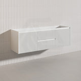 1500mm Ceto Brindabella Wall Hung Single/Double Vanity Matt White/Black PVC Board Linear Surface