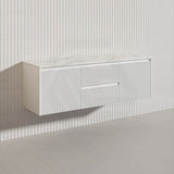 1500mm Ceto Brindabella Wall Hung Single/Double Vanity Matt White/Black PVC Board Linear Surface