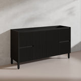 600/750/900/1200/1500mm Ceto Brighton Freestanding Vanity with Legs PVC Board Matt Black Linear Surface