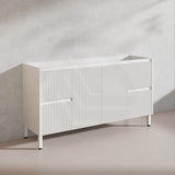 600-1500mm Ceto Brighton Freestanding Vanity with Legs Matt White PVC Board Cabinet ONLY Linear Surface