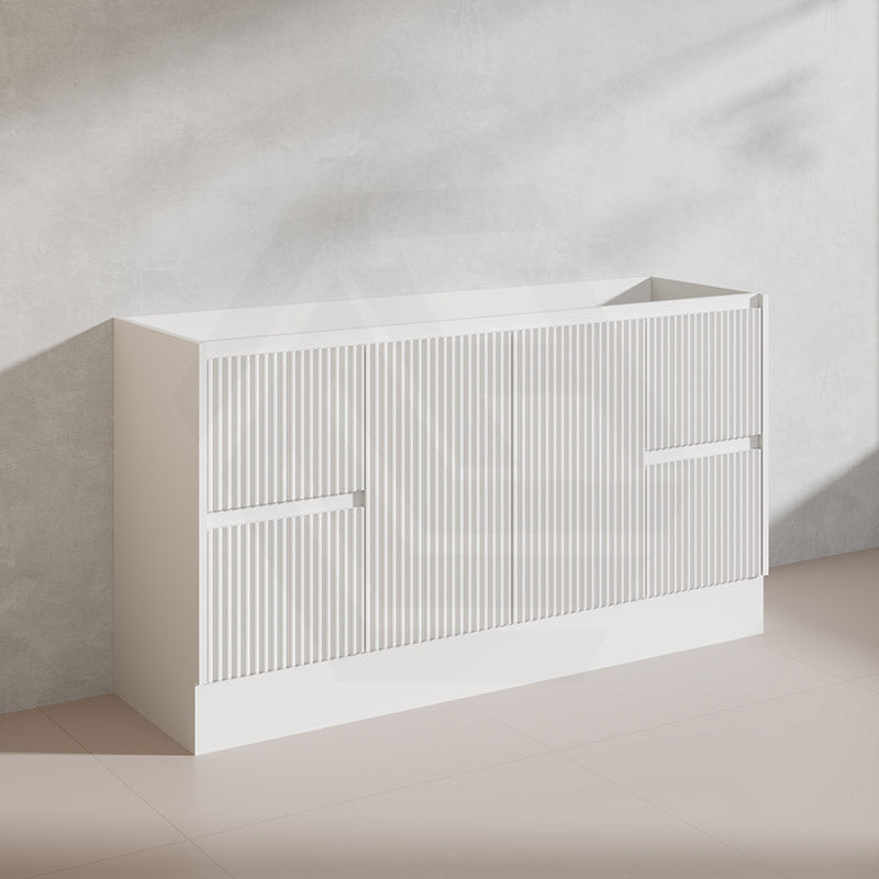 600-1500mm Ceto Brighton Freestanding Vanity with Kickboard Matt White PVC Board Linear Surface