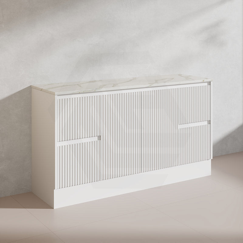 600-1500mm Ceto Brighton Freestanding Vanity with Kickboard Matt White PVC Board Linear Surface
