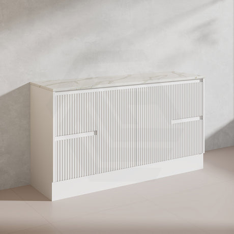 600-1500mm Ceto Brighton Freestanding Vanity with Kickboard Matt White PVC Board Linear Surface