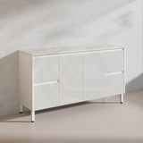 600-1500mm Ceto Brighton Freestanding Vanity with Legs Matt White PVC Board Cabinet ONLY Linear Surface