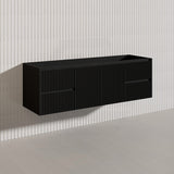 1500mm Ceto Brindabella Wall Hung Single/Double Vanity Matt White/Black PVC Board Linear Surface