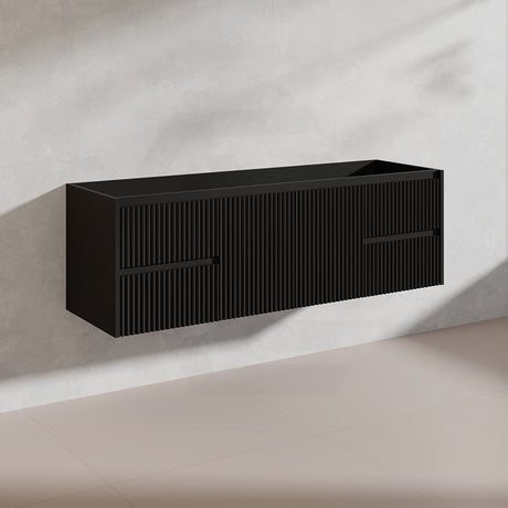 1500mm Ceto Brindabella Wall Hung Single/Double Vanity Matt White/Black PVC Board Linear Surface