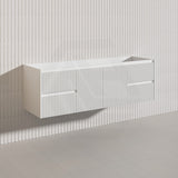 1500mm Ceto Brindabella Wall Hung Single/Double Vanity Matt White/Black PVC Board Linear Surface