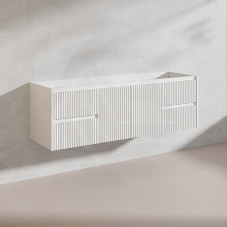 1500mm Ceto Brindabella Wall Hung Single/Double Vanity Matt White/Black PVC Board Linear Surface