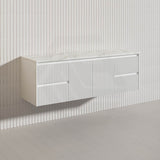 1500mm Ceto Brindabella Wall Hung Single/Double Vanity Matt White/Black PVC Board Linear Surface