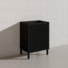 600mm Ceto Brighton Freestanding Vanity PVC Board Matt Black / White Linear Surface