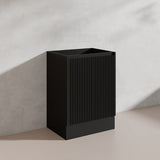 600/750/900/1200/1500mm Ceto Brighton Freestanding Vanity with Kickboard PVC Board Matt Black Linear Surface