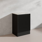 600/750/900/1200/1500mm Ceto Brighton Freestanding Vanity with Kickboard PVC Board Matt Black Linear Surface