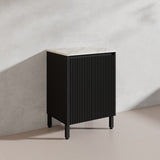 600/750/900/1200/1500mm Ceto Brighton Freestanding Vanity with Legs PVC Board Matt Black Linear Surface