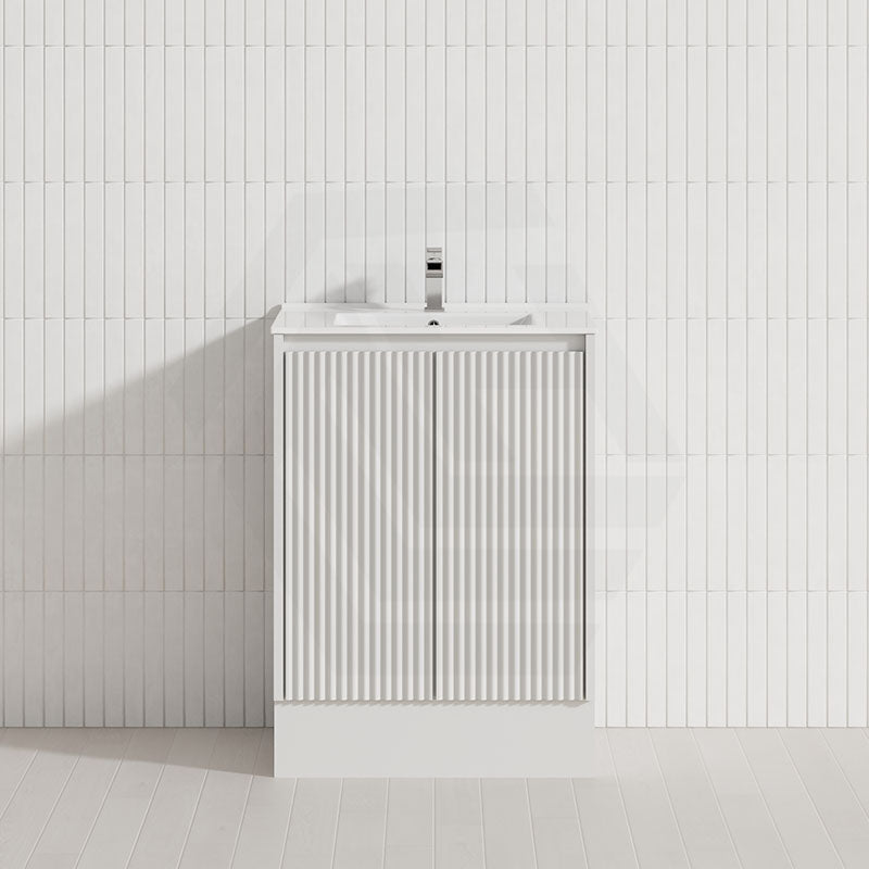 600-1500mm Ceto Brighton Freestanding Vanity with Kickboard Matt White PVC Board Linear Surface