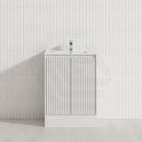 600-1500mm Ceto Brighton Freestanding Vanity with Kickboard Matt White PVC Board Linear Surface