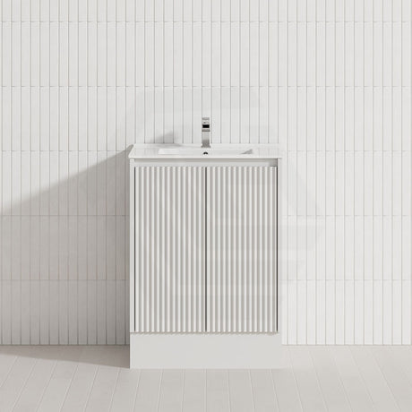 600-1500mm Ceto Brighton Freestanding Vanity with Kickboard Matt White PVC Board Linear Surface