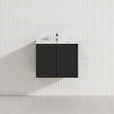 600-1500mm Ceto Brindabella Wall Hung Bathroom Vanity Matt Black PVC Board Ceramic Top Available