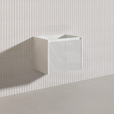 600mm Ceto Brindabella Wall Hung Vanity Matt White/Black PVC Board Linear Surface