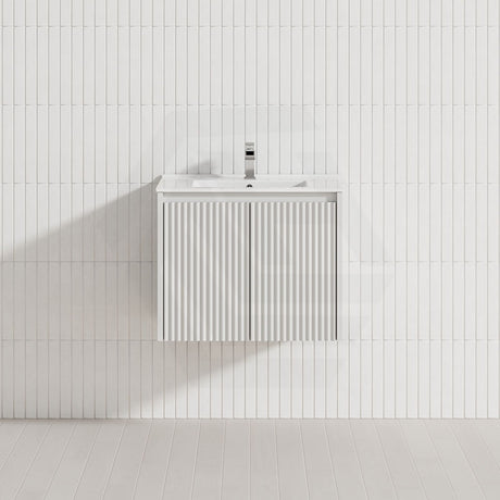 600-1500mm Ceto Brindabella Wall Hung Bathroom Vanity Matt White PVC Board Ceramic Top Available