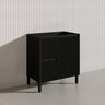 750mm Ceto Brighton Freestanding Vanity PVC Board Matt Black / White Linear Surface