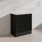 600/750/900/1200/1500mm Ceto Brighton Freestanding Vanity with Kickboard PVC Board Matt Black Linear Surface