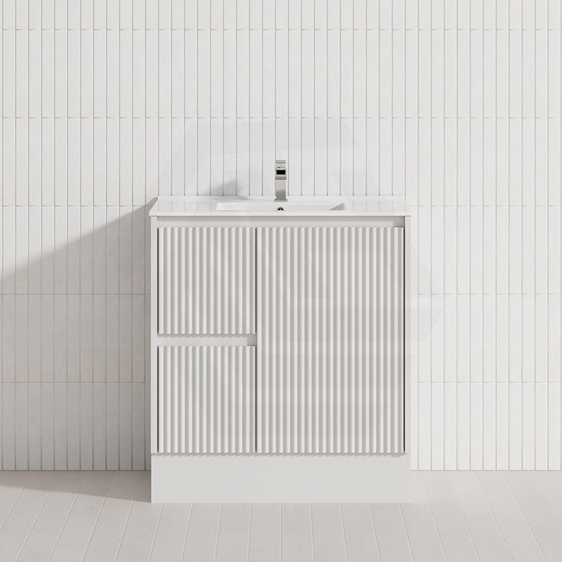 600-1500mm Ceto Brighton Freestanding Vanity with Kickboard Matt White PVC Board Linear Surface