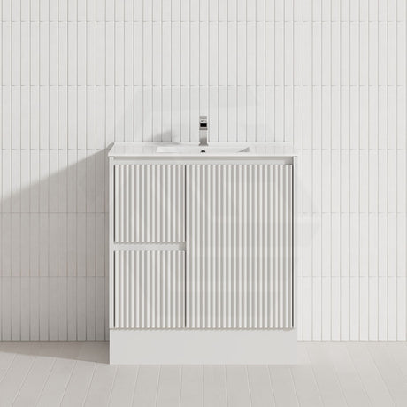 600-1500mm Ceto Brighton Freestanding Vanity with Kickboard Matt White PVC Board Linear Surface