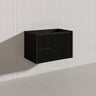 750mm Ceto Brindabella Wall Hung Vanity Matt White/Black PVC Board Linear Surface