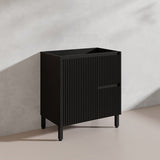 600/750/900/1200/1500mm Ceto Brighton Freestanding Vanity with Legs PVC Board Matt Black Linear Surface
