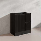 600/750/900/1200/1500mm Ceto Brighton Freestanding Vanity with Kickboard PVC Board Matt Black Linear Surface
