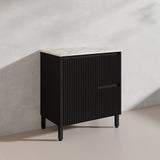 600/750/900/1200/1500mm Ceto Brighton Freestanding Vanity with Legs PVC Board Matt Black Linear Surface