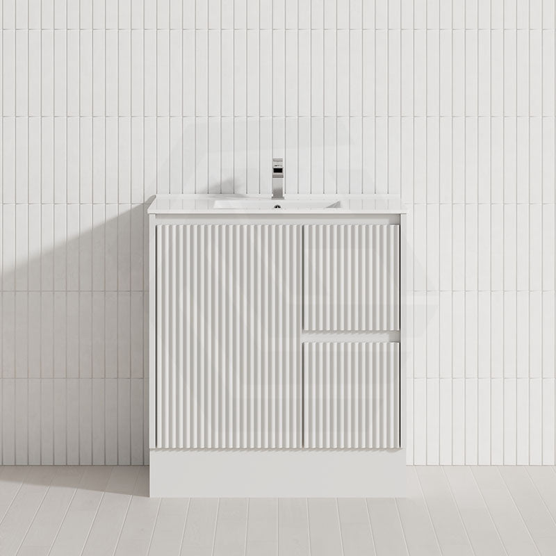 600-1500mm Ceto Brighton Freestanding Vanity with Kickboard Matt White PVC Board Linear Surface