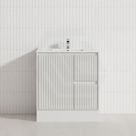 600-1500mm Ceto Brighton Freestanding Vanity with Kickboard Matt White PVC Board Linear Surface