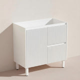 900mm Ceto Brighton Freestanding Vanity PVC Board Matt Black/White Linear Surface