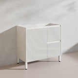 600-1500mm Ceto Brighton Freestanding Vanity with Legs Matt White PVC Board Cabinet ONLY Linear Surface