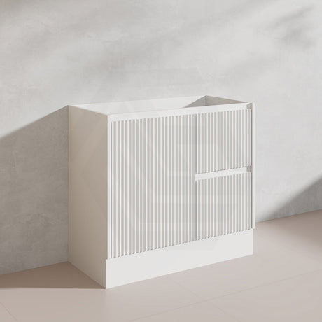 600-1500mm Ceto Brighton Freestanding Vanity with Kickboard Matt White PVC Board Linear Surface