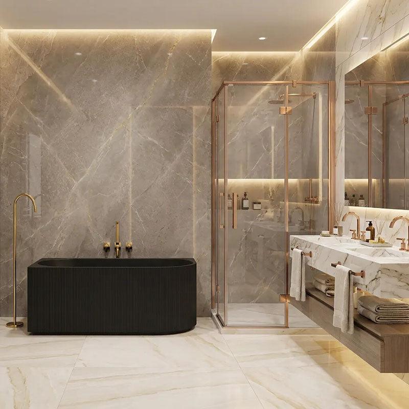 Ceto Capri Left / Right Corner Back to Wall Bathtub NO Overflow 1500/1700mm - In Various Colour