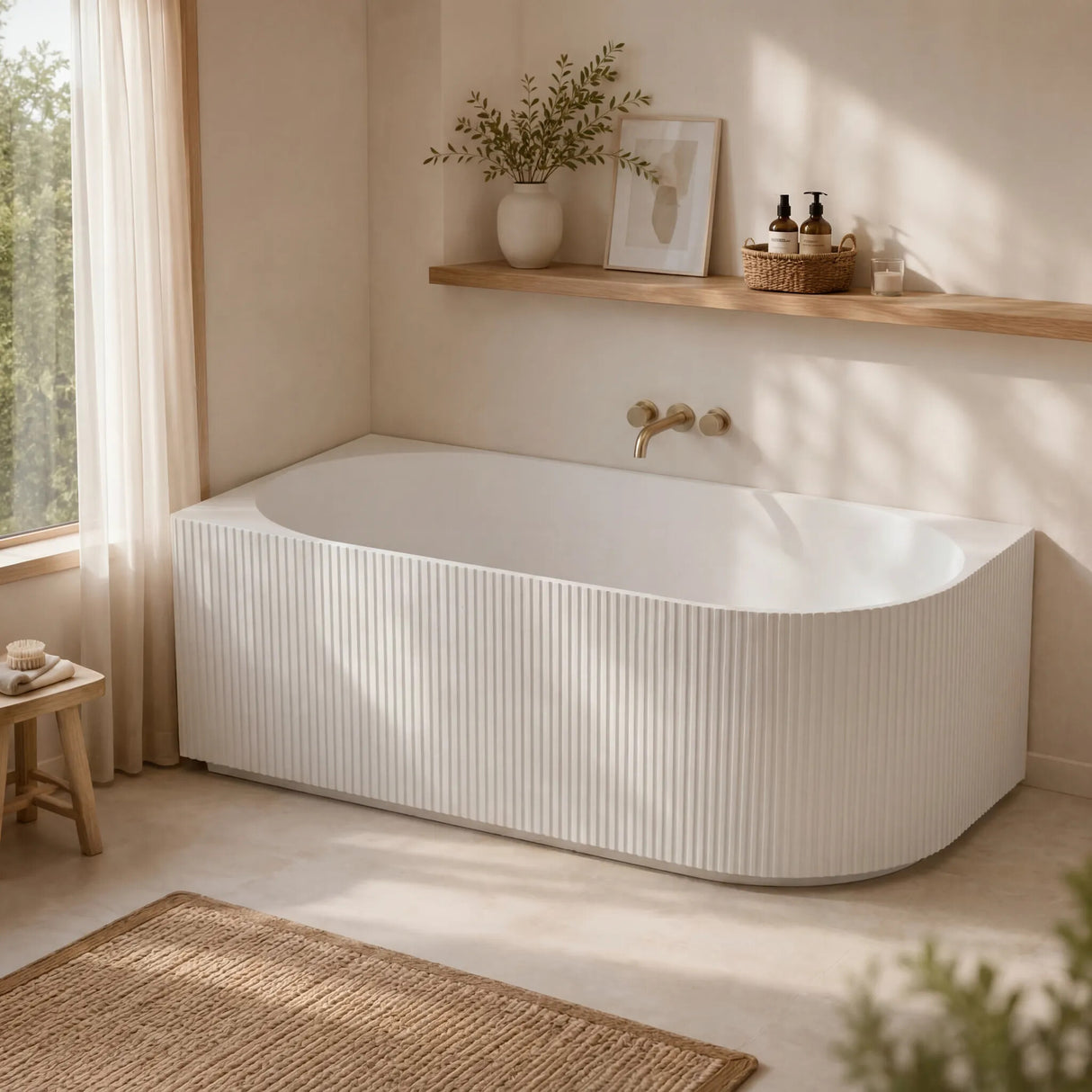 Ceto Capri Left / Right Corner Back to Wall Bathtub NO Overflow 1500/1700mm - In Various Colour