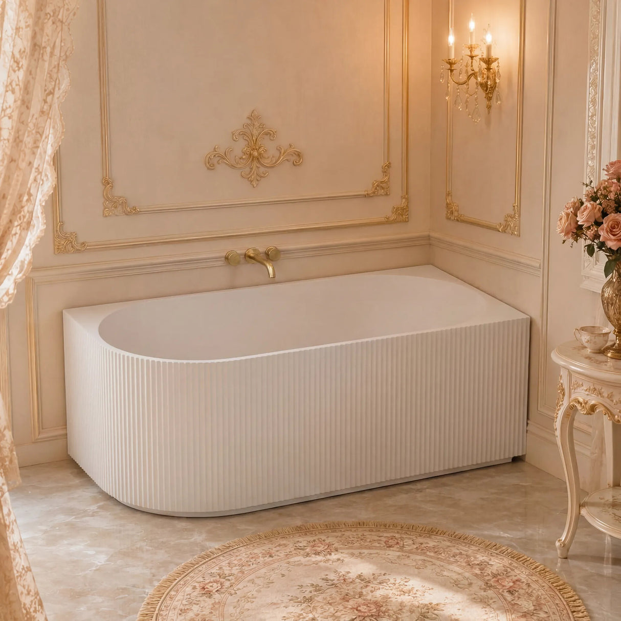 Ceto Capri Left / Right Corner Back to Wall Bathtub NO Overflow 1500/1700mm - In Various Colour