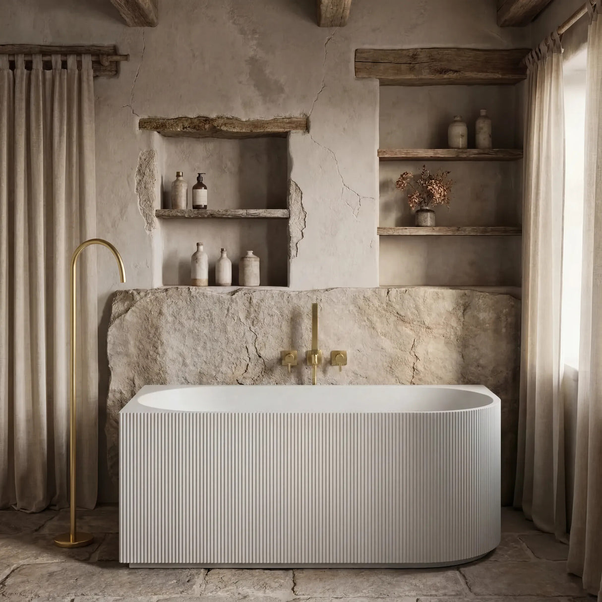 Ceto Capri Left / Right Corner Back to Wall Bathtub NO Overflow 1500/1700mm - In Various Colour