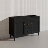 1200mm Harrington Freestanding Vanity with Legs/Kickboard Matt Black/White PVC Cabinet ONLY & Ceramic Top Available