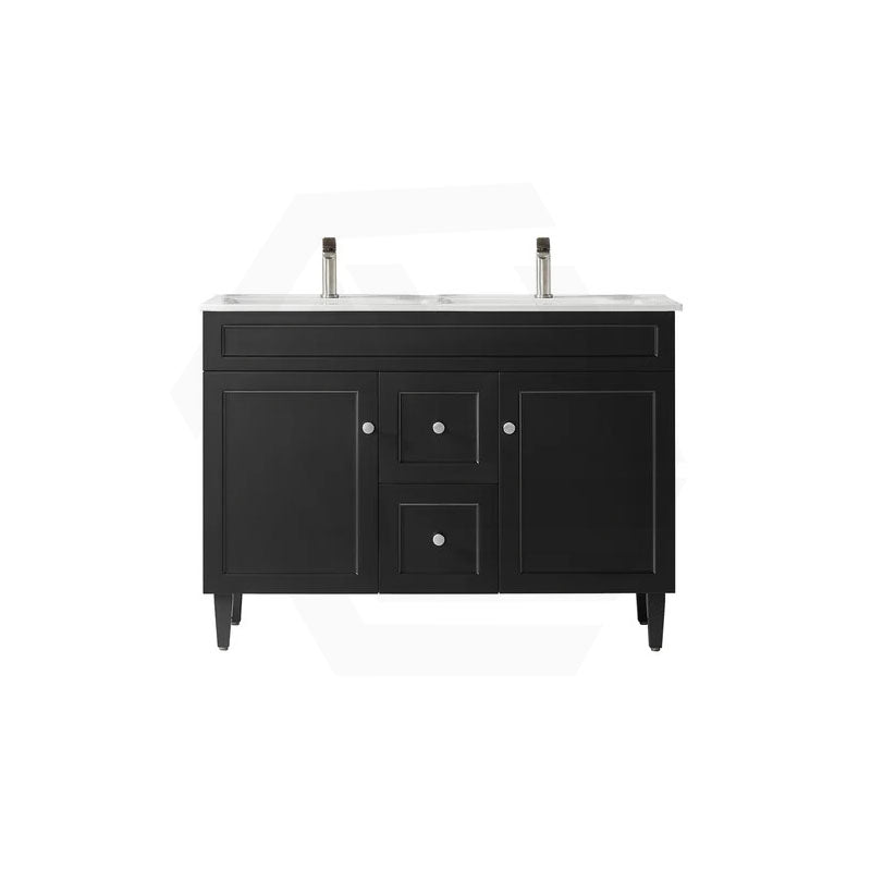 1200mm Harrington Freestanding Vanity with Legs/Kickboard Matt Black/White PVC Cabinet ONLY & Ceramic Top Available