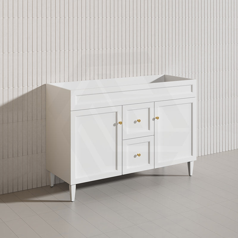 1200mm Harrington Freestanding Vanity with Legs/Kickboard Matt Black/White PVC Cabinet ONLY & Ceramic Top Available
