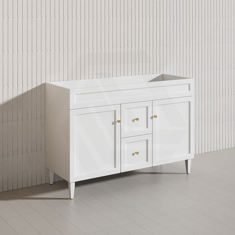1200mm Harrington Freestanding Vanity with Legs/Kickboard Matt Black/White PVC Cabinet ONLY & Ceramic Top Available