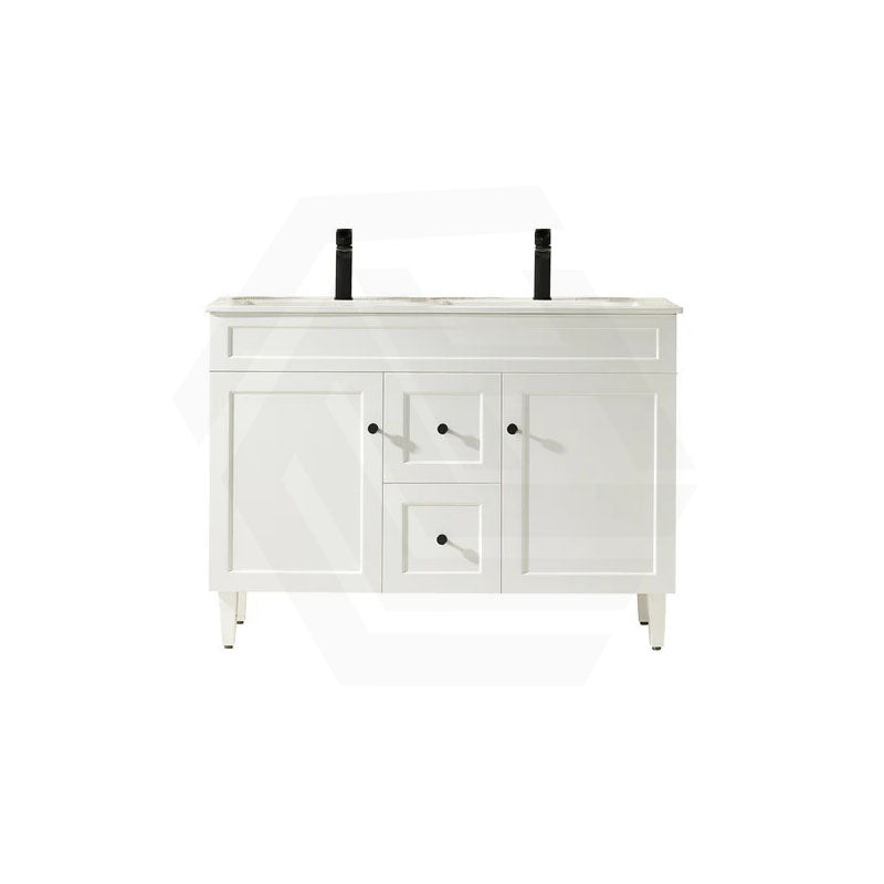 1200mm Harrington Freestanding Vanity with Legs/Kickboard Matt Black/White PVC Cabinet ONLY & Ceramic Top Available
