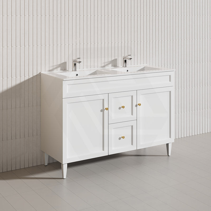 1200mm Harrington Freestanding Vanity with Legs/Kickboard Matt Black/White PVC Cabinet ONLY & Ceramic Top Available