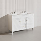 1200mm Harrington Freestanding Vanity with Legs/Kickboard Matt Black/White PVC Cabinet ONLY & Ceramic Top Available