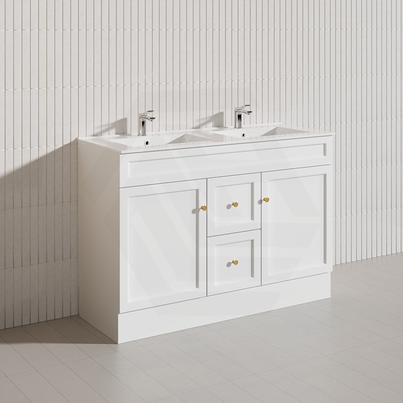 1200mm Harrington Freestanding Vanity with Legs/Kickboard Matt Black/White PVC Cabinet ONLY & Ceramic Top Available