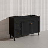 1200mm Harrington Freestanding Vanity with Legs/Kickboard Matt Black/White PVC Cabinet ONLY & Ceramic Top Available