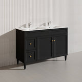 1200mm Harrington Freestanding Vanity with Legs/Kickboard Matt Black/White PVC Cabinet ONLY & Ceramic Top Available